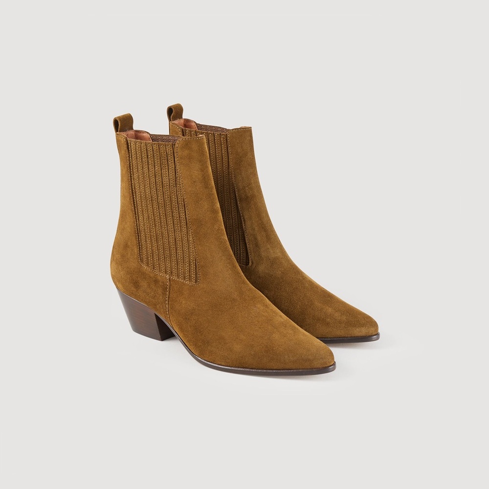 Sandro Amelya Suede Ankle Boots